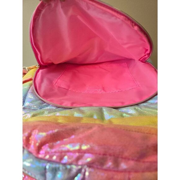 Jessica Simpson 2 pc Backpack Set Rainbow Puffer - Picture 6 of 12